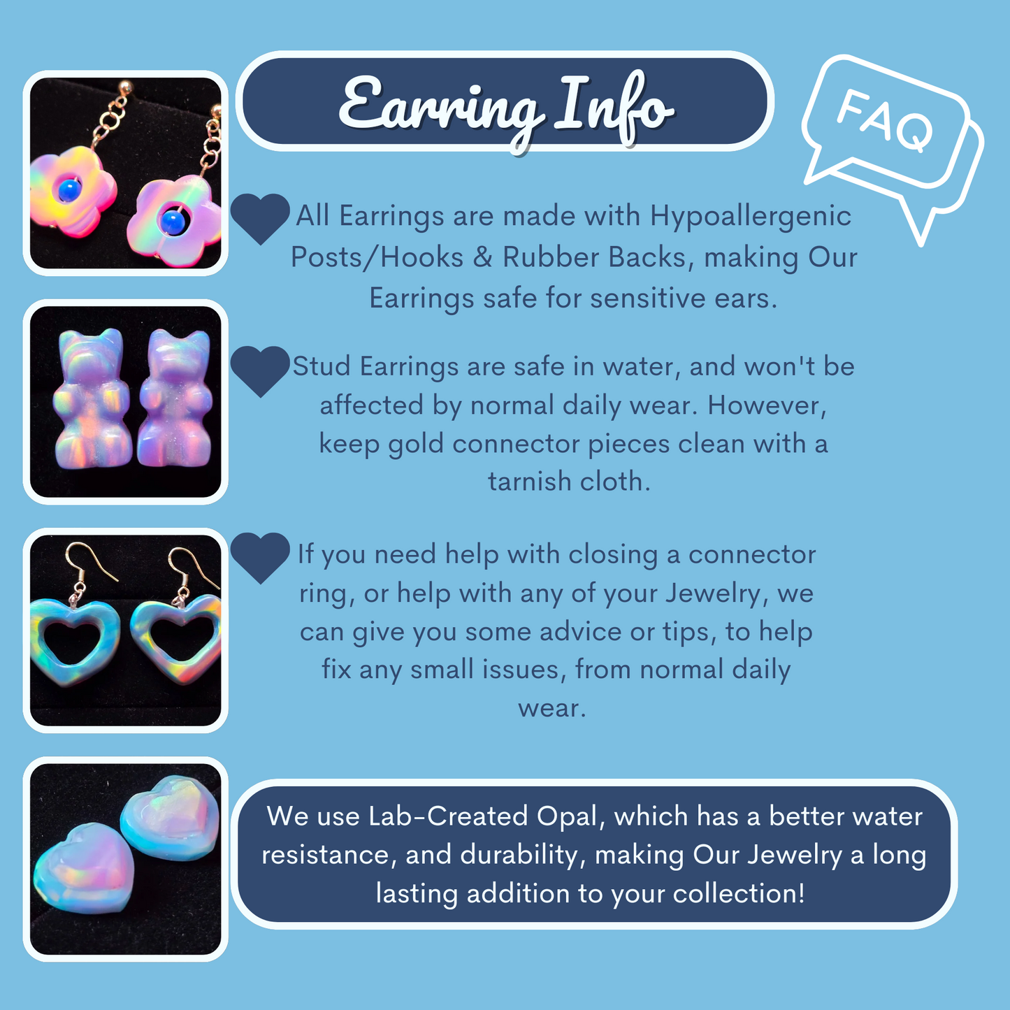 Bubbly Heart Lab-Created Opal & Crystal Stretchy Bracelet