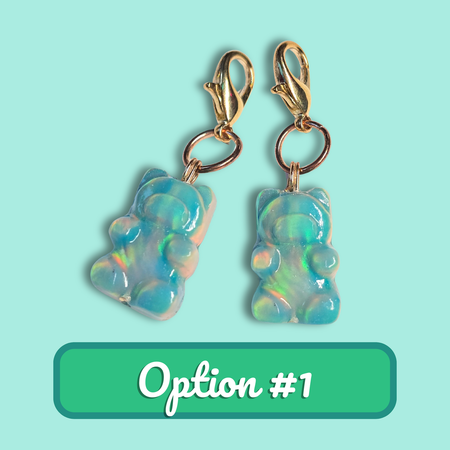Lab Created Opal Gummy Bear Charm