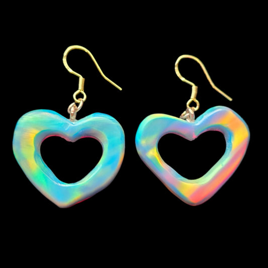 Everything Bagel Heart Hook Earrings