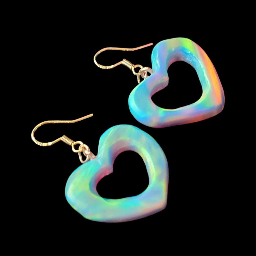 Everything Bagel Heart Hook Earrings