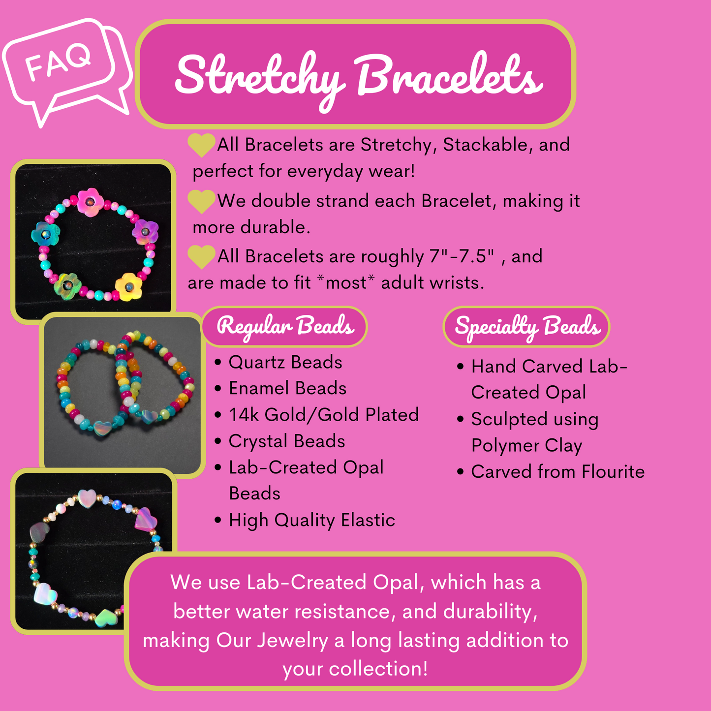 Everything Bagel Macaron Lab-Created Opal & Crystal Stretchy Bracelet