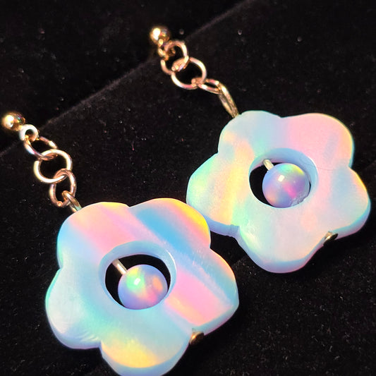 Dreamy Flower Frame Stud Dangle Earrings