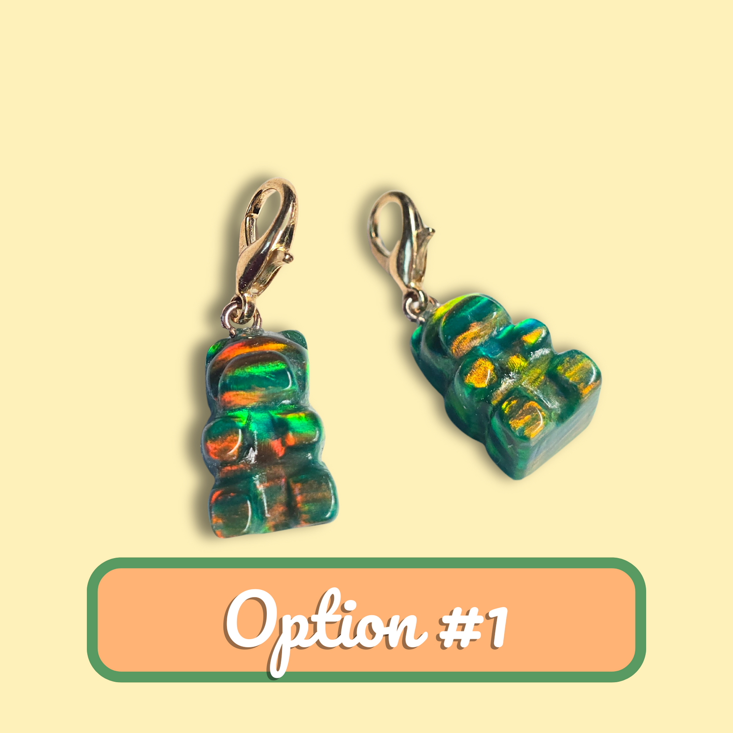 Lab Created Opal Gummy Bear Charm
