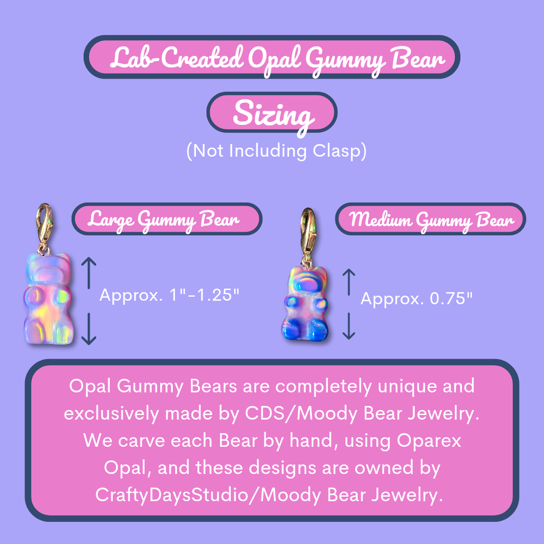 Lab Created Opal Gummy Bear Charm (Medium Size)