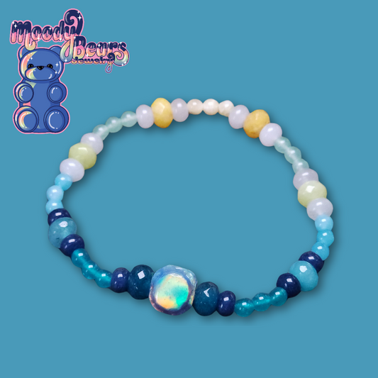 Everything Bagel Macaron Lab-Created Opal & Crystal Stretchy Bracelet
