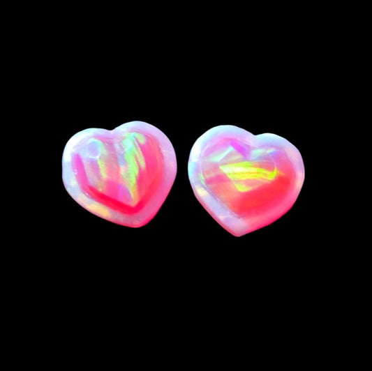 Delicate- Strawberry Electric Neon Heart Stud Earrings