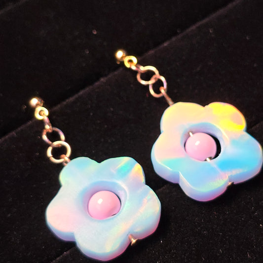 Dreamy Flower Frame Stud Dangle Earrings