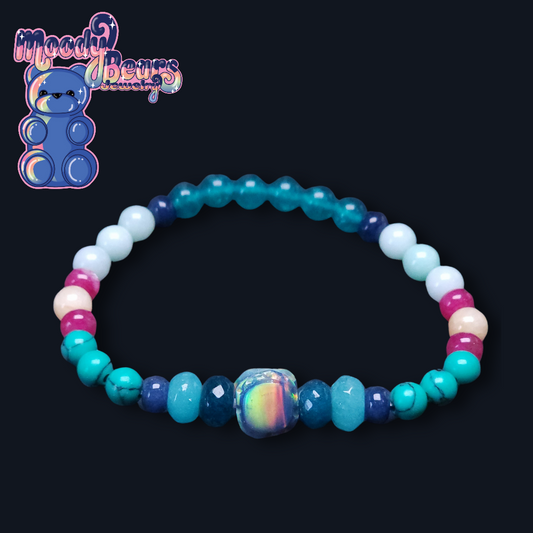 Everything Bagel Macaron Lab-Created Opal & Crystal Stretchy Bracelet
